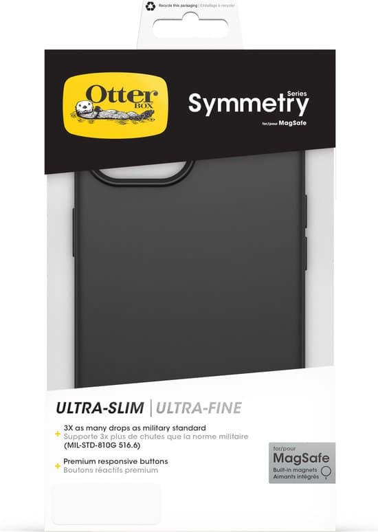 otterbox symmetry magsafe geschikt voor apple iphone 15 zwart