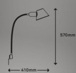 briloner bedlamp leeslamp wandlamp flexibel 1xe27 10w zwart tuimelschakelaar