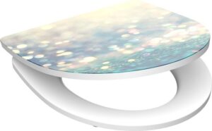 schÜtte wc bril 82587 magic light high gloss duroplast soft close afklikbaar rvs scharnieren decor 1 zijdige print