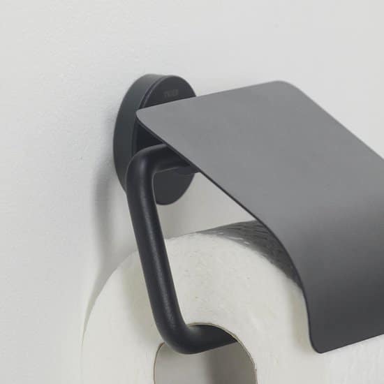 tiger urban wc rolhouder met klep toiletrolhouder zonder boren met tigerfix (apart verkrijgbaar) zwart