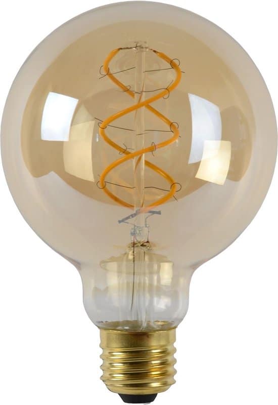 lucide g95 filament lamp Ø 9,5 cm led dimb. e27 1x4,9w 2200k amber