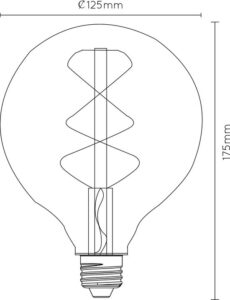 lucide g125 filament lamp Ø 12,5 cm led dimb. e27 1x4,9w 2200k amber