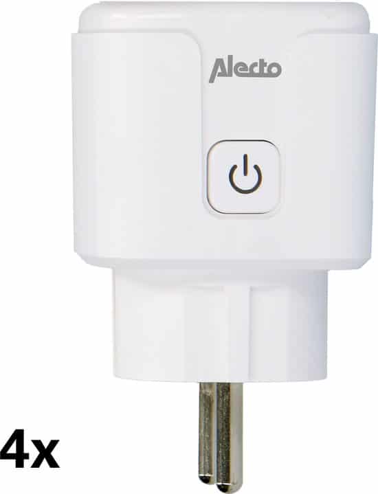 alecto smart plug10 4 pack smart wifi tussenstekker, 16a, 3680w, 4 pack, wit