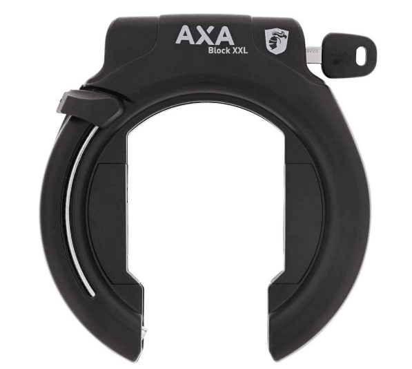 axa block xxl ringslot voor fietsen met brede banden art 2 sterren keurmerk Ã¢â‚¬â€œ frameslot met plug in mogelijkheid zwart