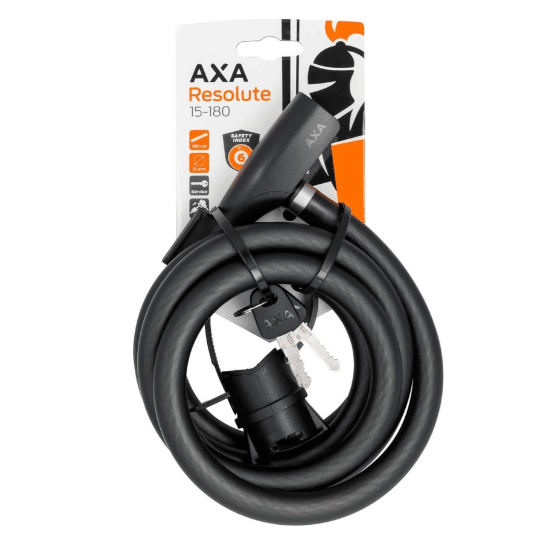axa resolute 15/180 kabelslot voor fietsen 180 cm lang diameter 15 mm