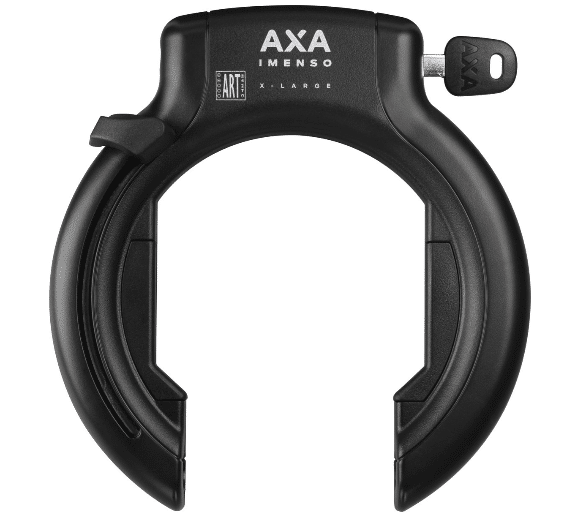 axa imenso x large ringslot voor fietsen met brede banden â€“ art 2 sterren keurmerk frameslot met plug in mogelijkheid zwart
