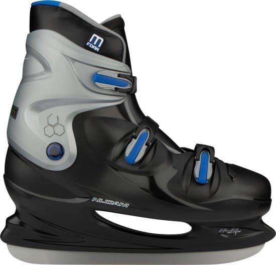 nijdam ijshockeyschaats xxl hardboot zwart/zilver/blauw 47