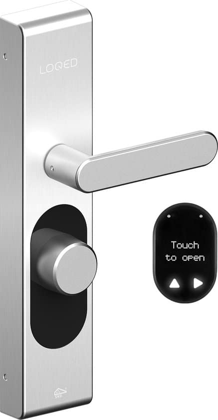 loqed touch smart lock slim deurslot met smart home integratie bridge, cilinder & codetoegang metaal