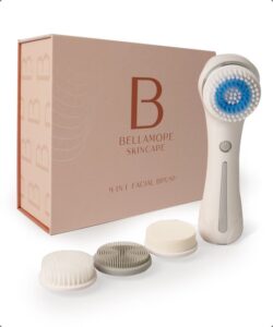 bellamore® 4 in 1 elektrische gezichtsreiniger gezichtsborstel gezichtsreinigingsborstel blackhead remover waterdicht wit