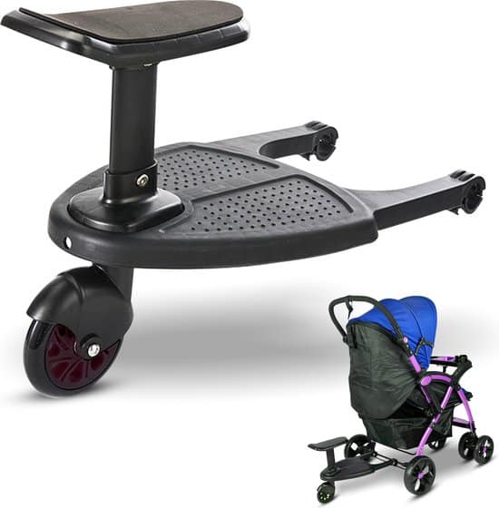 heppiebabie universeel meerijdplankje met zitje voor kinderwagen/buggy