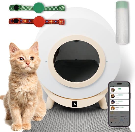 heimer easy scoop elektrische kattenbak zelfreinigend automatische/zelfreinigende 80l xxl incl. mat & app