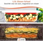 lekro multifunctionele groentesnijder met glazen ovenschaal