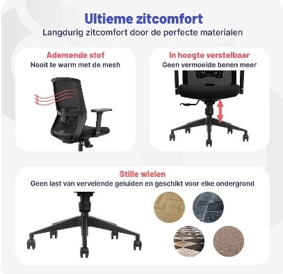stane® ergonomische bureaustoel verstelbaar kantoorstoel